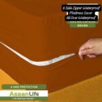 Zipper Mattress Cover Copper Brown
