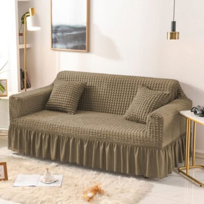 Persian Style Bubble Fabric Sofa Covers (Light Brown Color)