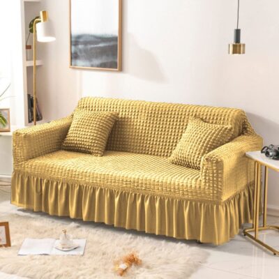Persian Style Bubble Fabric Sofa Covers (Golden Color)