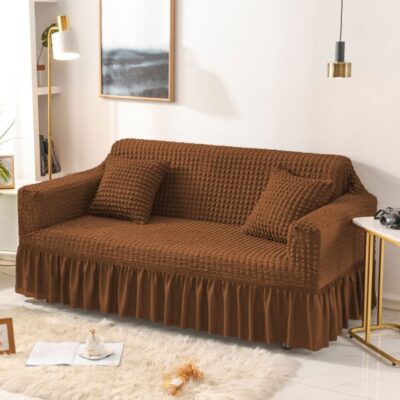 Persian Style Bubble Fabric Sofa Covers (Brown Color)