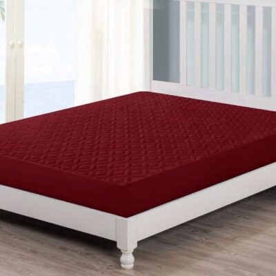 Micro Quilted Ultrasonic Mattress Cover (Maroon Color)