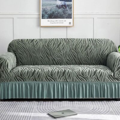 Zebra Style Palache Fabric Sofa Covers (C Green)