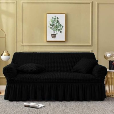 Persian Style Bubble Fabric Sofa Covers (Black Color)