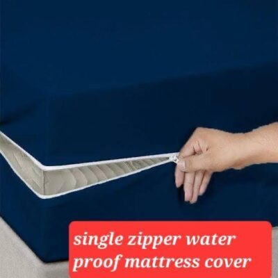 Zipper Waterproof Mattress Cover – Single Bed (Blue Color)