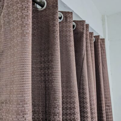 Export Plain Jumbo Self Shaded Jackard Curtain (Brown Color)