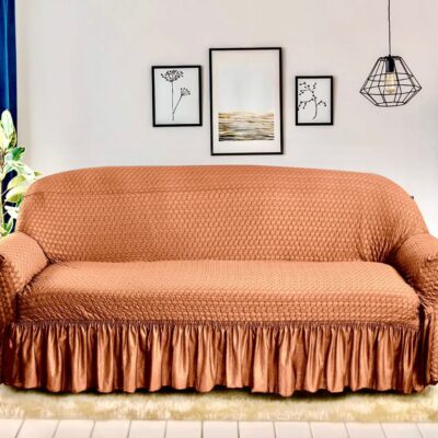 Micro Butterfly Turkish Style Fabric Sofa Covers (Copper Color)