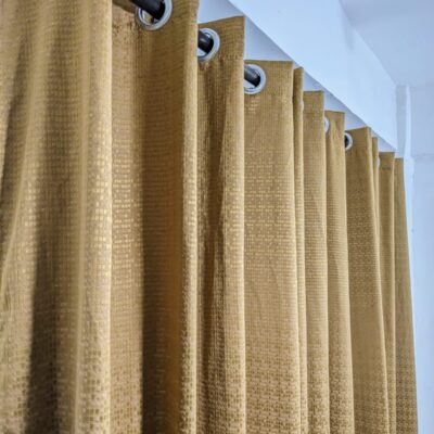 Export Plain Jumbo Self Shaded Jackard Curtain (Copper Golden Color)