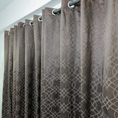 Export Silk Self Jackard Heavy Fabric Curtain (Dark Grey Color)