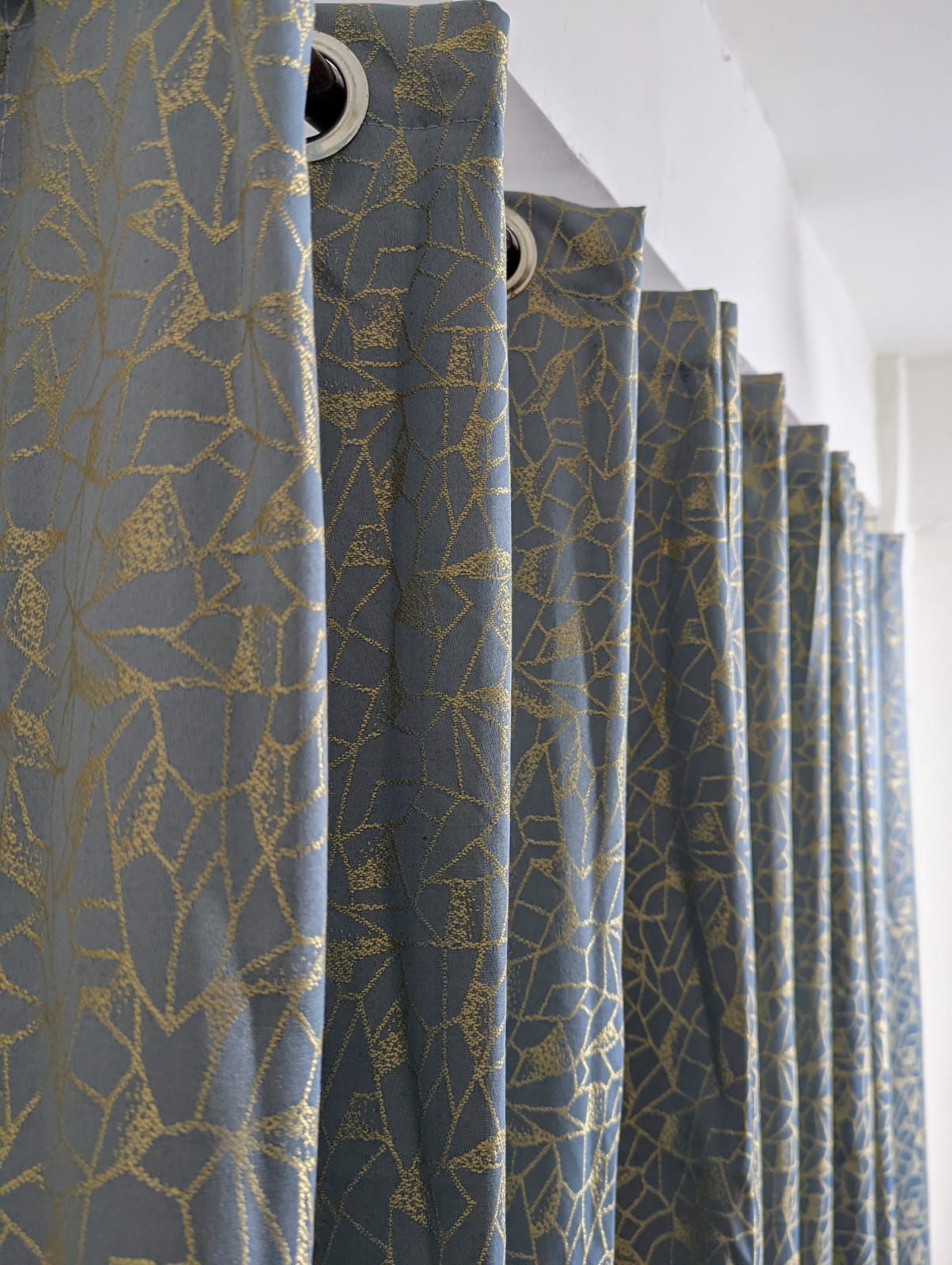 Export Golden Sparkles Texture Curtains (Grey Color)