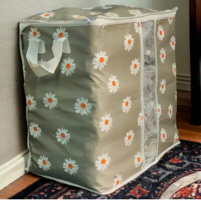 120 & 110 GSM Non Woven Storage Bag In Floral Print (Grey Color)