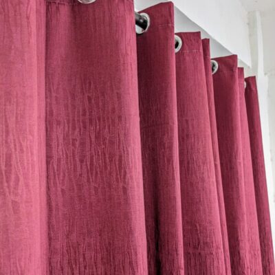 Export Plain Jumbo Self Shaded Jackard Curtain (Maroon Color)