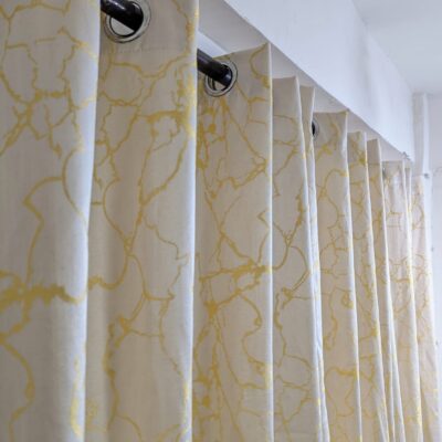 Export Golden Sparkles Texture Curtains (Off White Color)