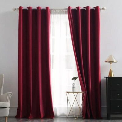 Export Cozy Velvet Curtains (Red Color)