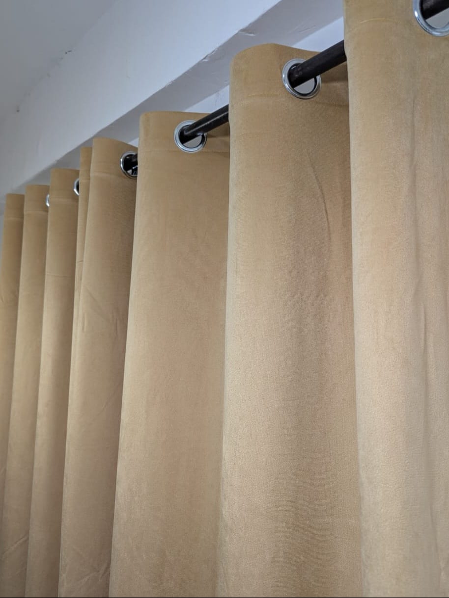 Export Cozy Velvet Curtains (Skin Golden Color)