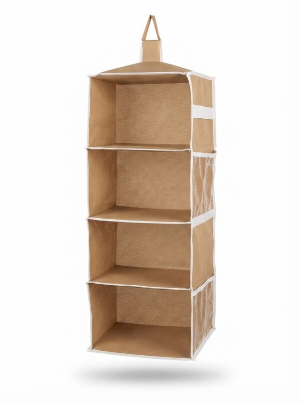 Hanging Storage Bag Wardrobe Cloth Organizer - Multipurpose Organizer - Copper Brown Color
