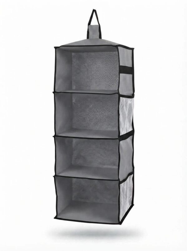 Hanging Storage Bag Wardrobe Cloth Organizer - Multipurpose Organizer - Grey & Black Color